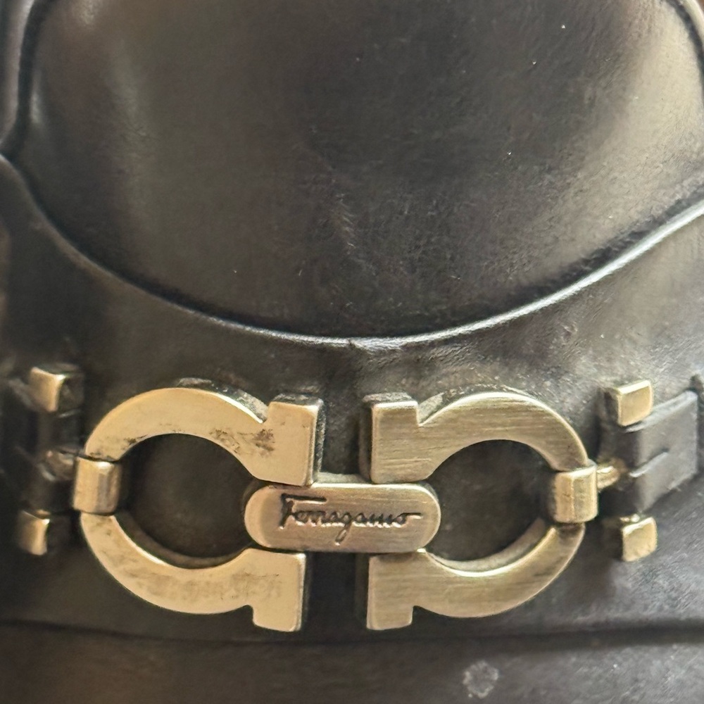 Salvatore Ferragamo Black Leather Gancini Bit Loafers - Picture 8 of 10